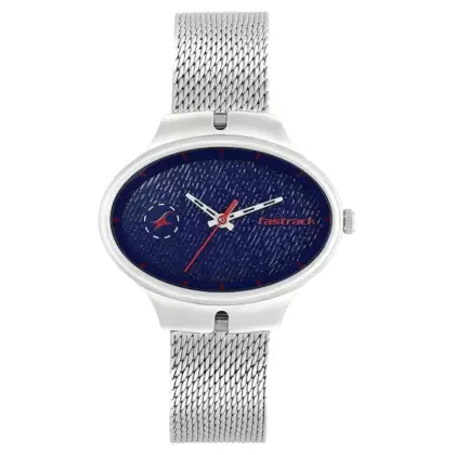 Fastrack BLUE DIAL SILVER STAINLESS STEEL STRAP WATCH 6185SM01