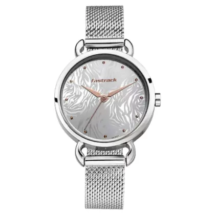 FASTRACK X ANANYA PANDAY ANIMAL PRINT WATCH WITH SILVER DIAL 6221SM01