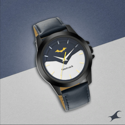 BATMAN BLUE DIAL LEATHER STRAP WATCH 3210NL03