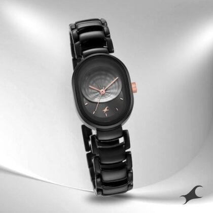 UPTOWN RETREAT ANALOG BLACK DIAL WATCH 6274KM01