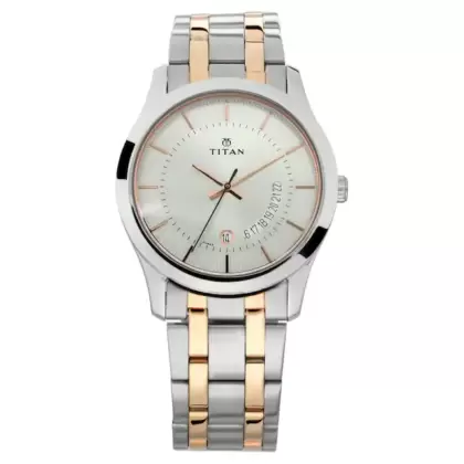 TITAN Silver Dial Stainless Steel Strap Watch 1823KM01