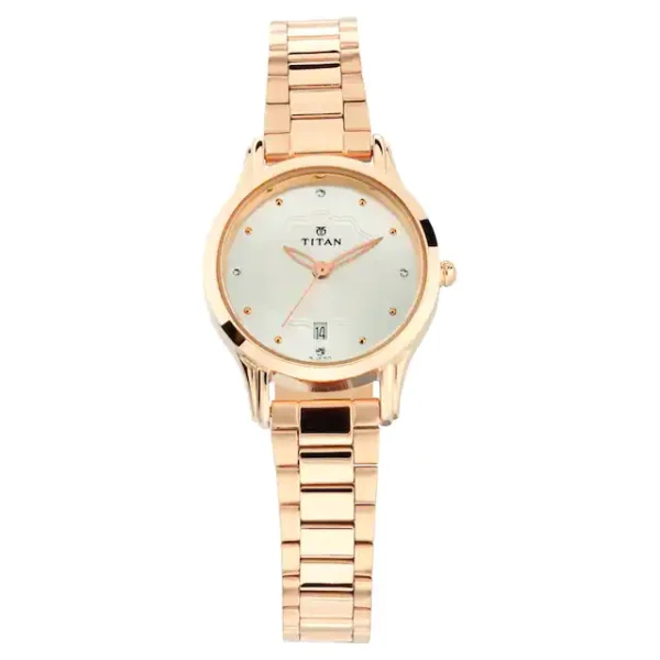 TITAN Silver Dial Metal Strap Watch 2628WM01
