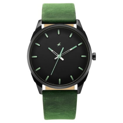 AFTER DARK BLACK DIAL LEATHER STRAP WATCH FOR GUYS 3273NL01