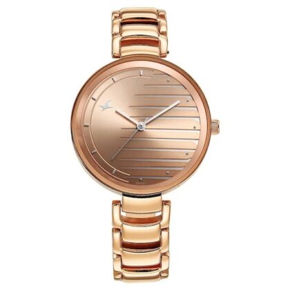 STYLE UP CHAMPAGNE DIAL METAL STRAP WATCH 6216WM02