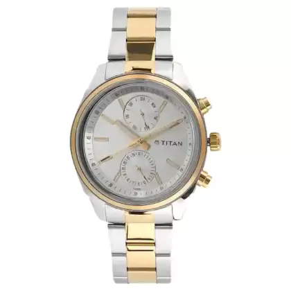 TITAN Workwear Watch with Silver Dial 1733BM01
