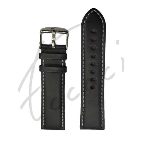 24mm 3072 Black Leather Straps