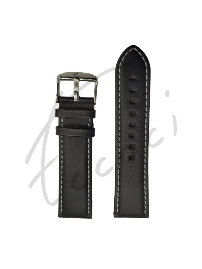 24mm 3072 Black Leather Straps