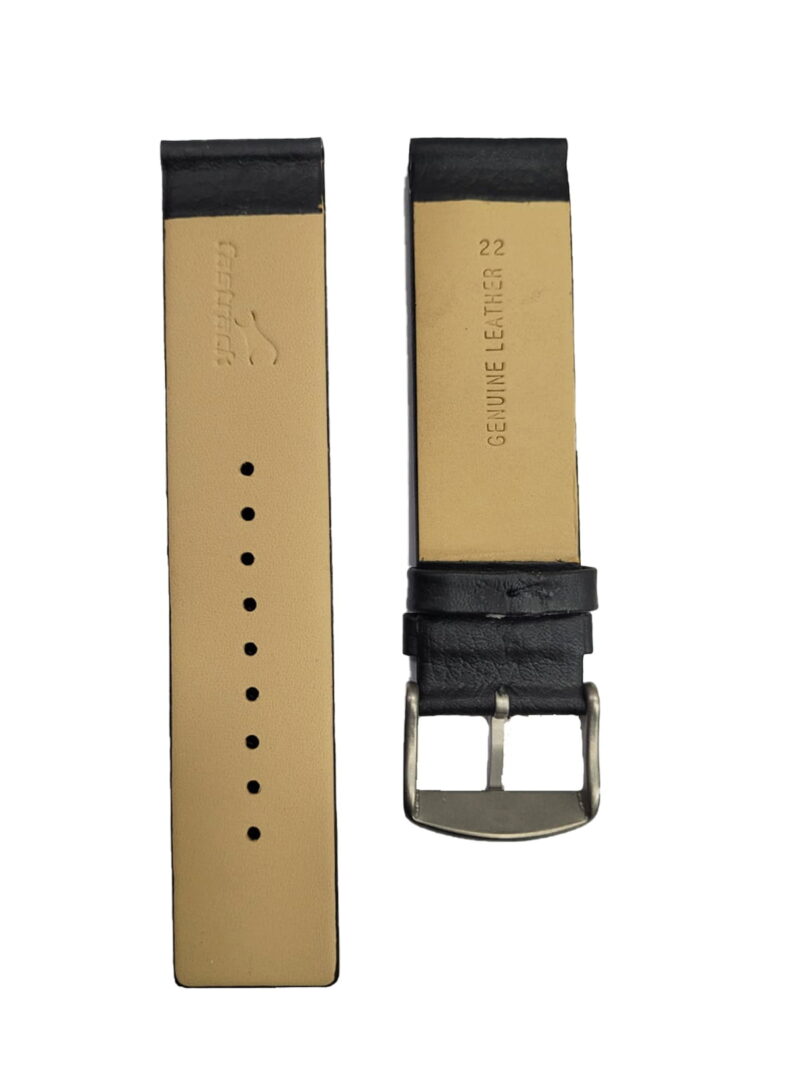 22MM black genuine leather straps for men - Image 2