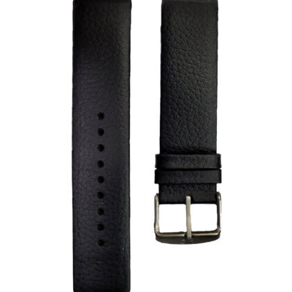 22MM black genuine leather straps for men
