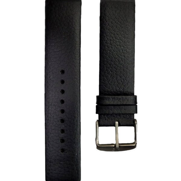 22MM black genuine leather straps for men