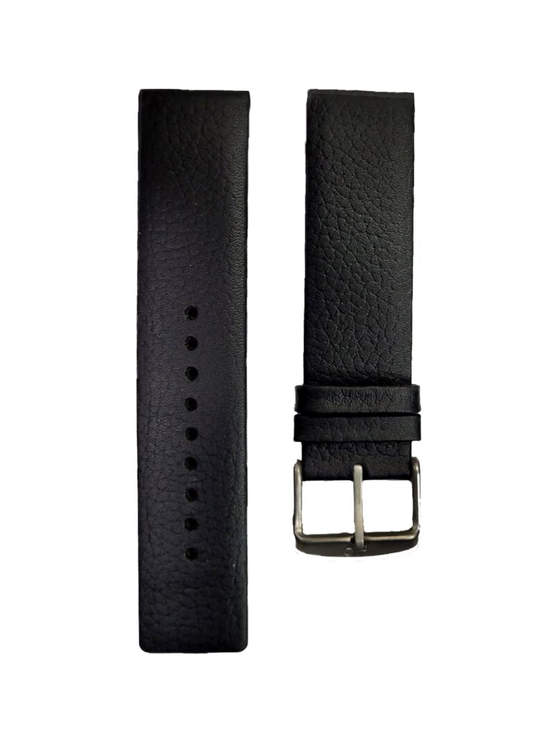 22MM black genuine leather straps for men
