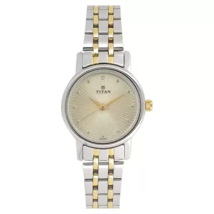TITAN 2593BM01 Champagne Dial Watch