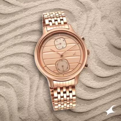 FASTRACK STYLE UP ROSE GOLD RUFFLES WATCH 6207WM02
