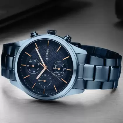 TITAN Neo Splash Blue Dial Watch 1805QM01