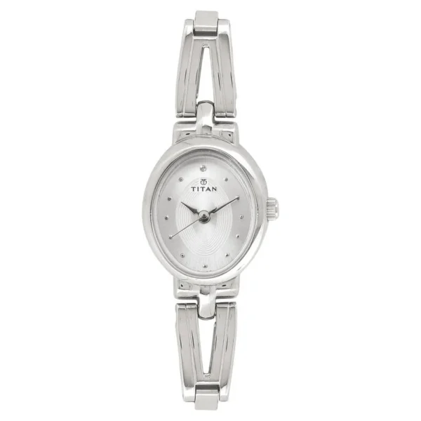 Titan 2594SM01 Silver Dial Stainless Steel Watch for Women