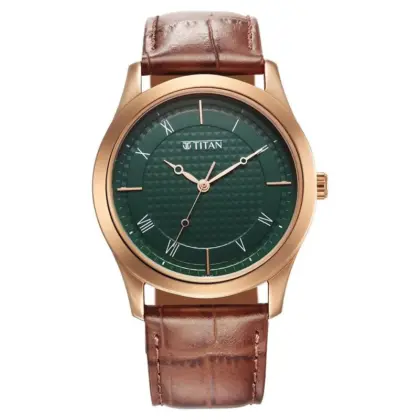 Karishma Green Dial Analog1823WL02  Leather Strap Watch for Men