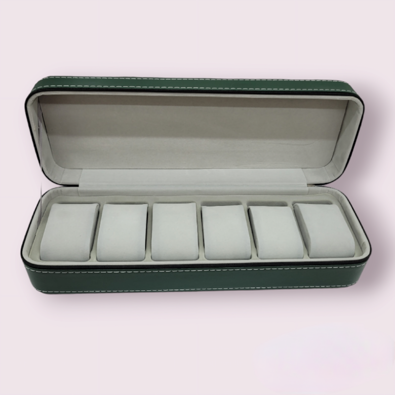 Watches Gift Storage Boxes For Luxury 6 Slot Green Watch Box Case Storage - Image 2