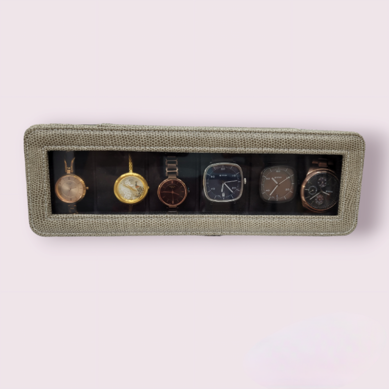 Watches Gift Storage Boxes For Luxury 6 Slot  Brown Watch Box Case Storage - Image 3