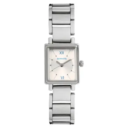 Sonata 8080sm01 Silver Dial Stainless Steel Strap Watch for Women