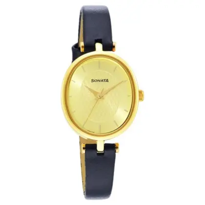 Sonata 8181yl01  Classic Gold Champagne Dial  Watch for Women