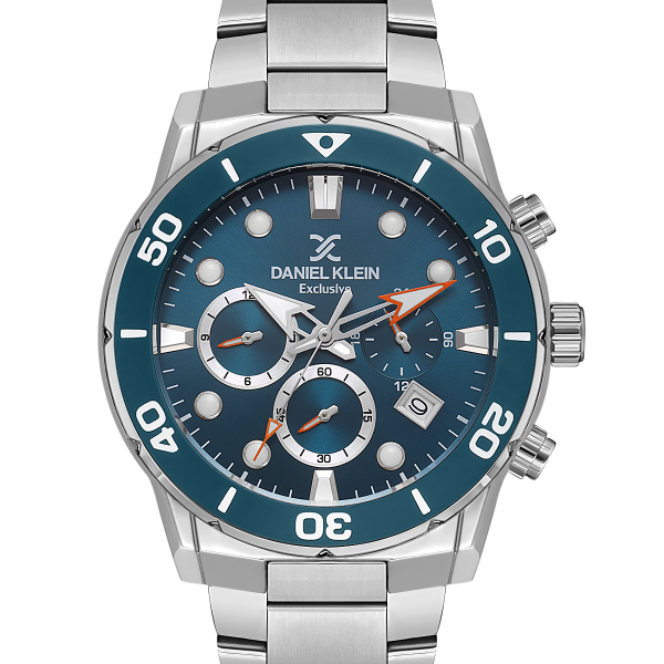 Daniel Klein DK.1.13887-4 Multifunction Petrol Blue Dial Men's Watch – Stainless Steel, 45mm