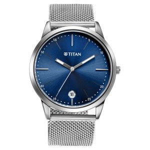 Titan ELMNT 1806SM04 – Blue Dial Analog Stainless Steel Strap Watch for Men