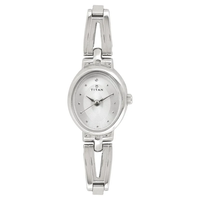 Titan 2594SM01 Silver Dial Stainless Steel Watch for Women