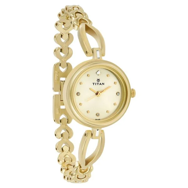 TITAN Champagne Dial Analog Watch 2601ym02 for Women