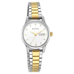 TITAN Lagan Silver Dial Metal Strap Watch 2656BM01