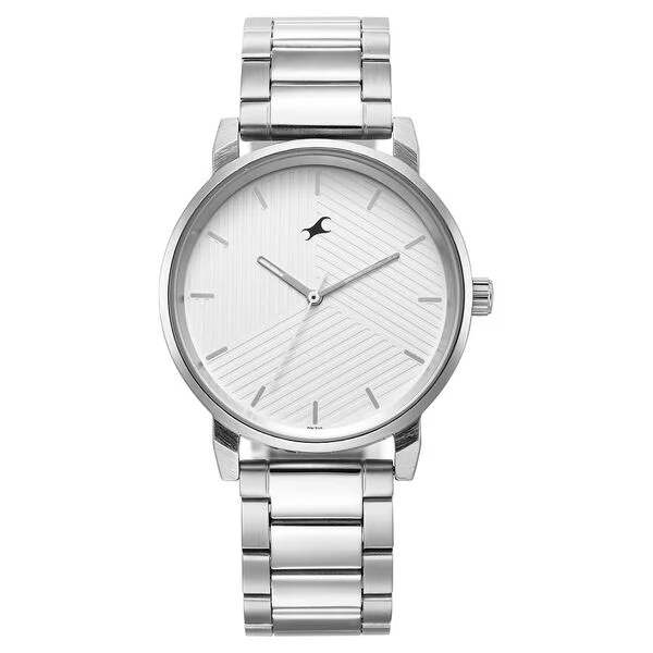 Fastrack 3278SM04 White Dial Metal Strap Men Watch