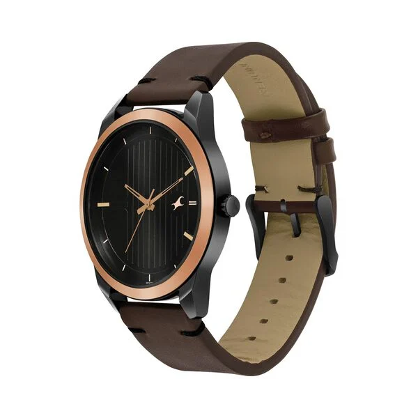 Fastrack 3308KL01 Black Dial Leather Strap Watch for Men - Image 2