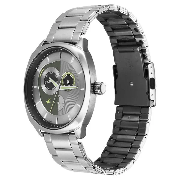 Fastrack Tik Tok 3330SM01 Quartz Multifunction Silver Dial Stainless Steel Strap Watch for Guys - Image 2