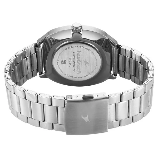 Fastrack Tik Tok 3330SM01 Quartz Multifunction Silver Dial Stainless Steel Strap Watch for Guys - Image 4