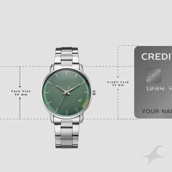 Fastrack Stunners 38159sm05 Quartz Analog Green Dial Stainless Steel Strap Watch - Image 3