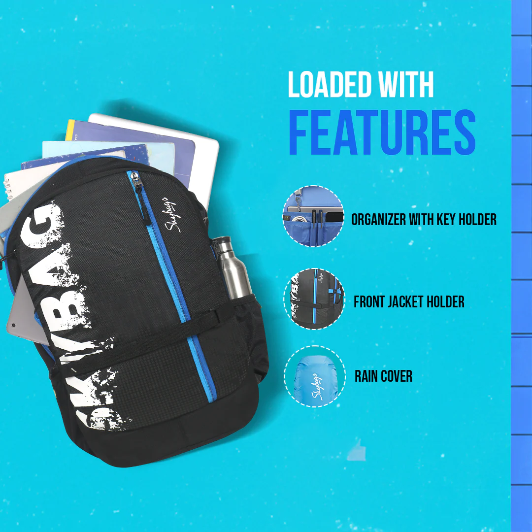Skybags Strider Nxt 01 Laptop Backpack (H) Black - Image 5