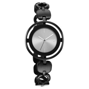 GLITCH GREY DIAL BLACK BRASS STRAP WATCH 6237NM01