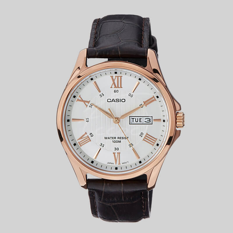 Casio MTP-1384L-7AV Rose Tone White Dial Watch