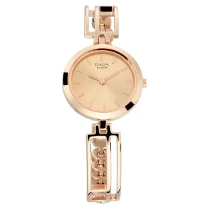Titan Raga Viva 2622WM01 Rose Gold Metal Analog Watch for Women