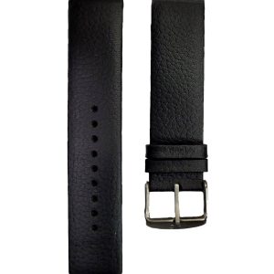 22MM black genuine leather straps for men