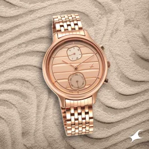 FASTRACK STYLE UP ROSE GOLD RUFFLES WATCH 6207WM02