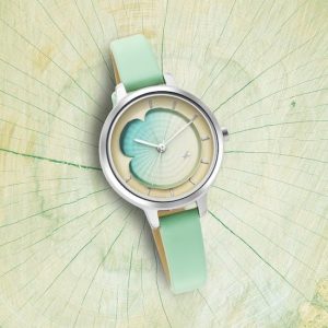 UPTOWN RETREAT MULTICOLORED DIAL ANALOG GREEN LEATHER STRAP WATCH 6264SL01