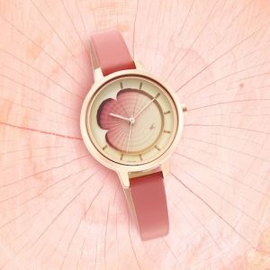 UPTOWN RETREAT MULTICOLORED DIAL ANALOG PINK LEATHER STRAP WATCH 6264WL01
