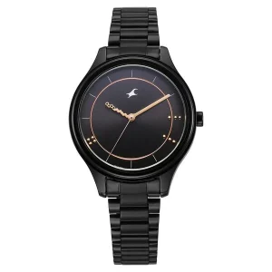 Fastrack Stunners 6296nm01  Black Metal Strap Watch For Girls