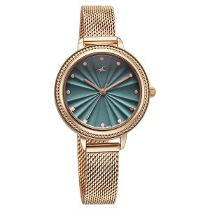 Fastrack Stunners X 68048WM01 – Quartz Analog Green Dial Stainless Steel Strap Watch for Girls