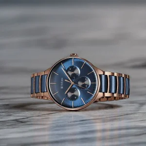 Titan Ceramic Fusion 90148KD04 – Blue Dial Multifunction Quartz Watch for Men