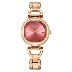 Raga Showstopper  95301wm01 Pink Dial Metal Strap Watch for Women