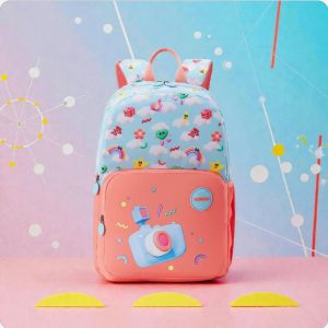 American Tourister Lush Kids Rainbow Blue Printed School Backpack