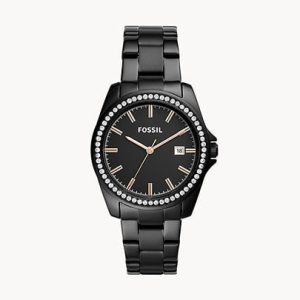Fossil BQ3318 Janice Three-Hand Black Stainless Steel Watch
