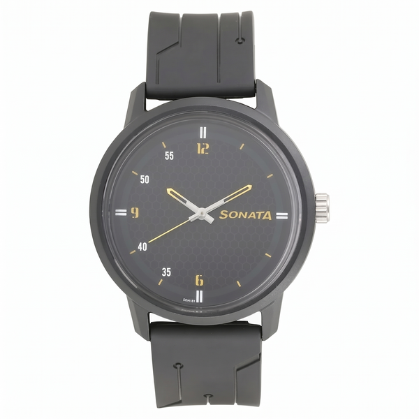 Sonata 77085PP03 Plastic Strap Watch for Men