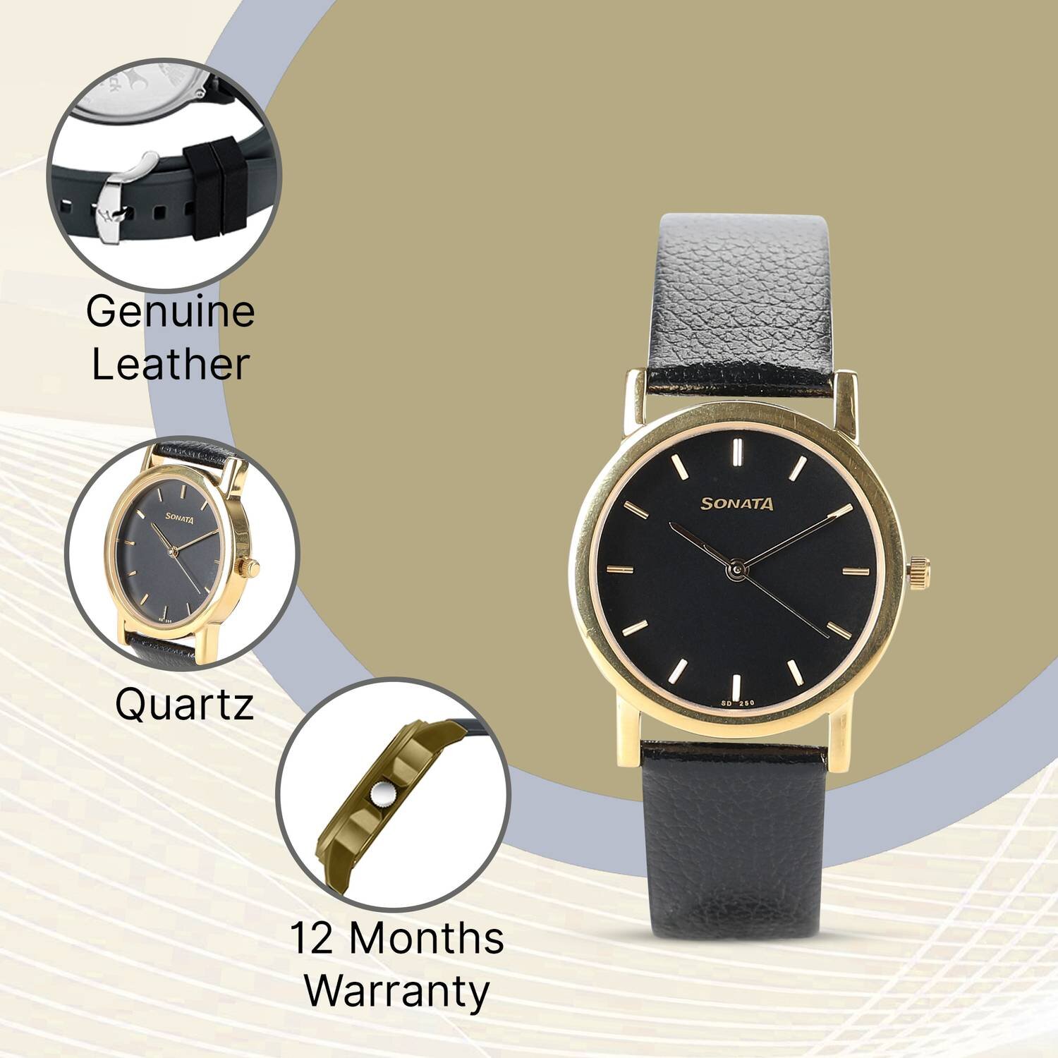SONATA NP7987YL03W For Men - Image 2